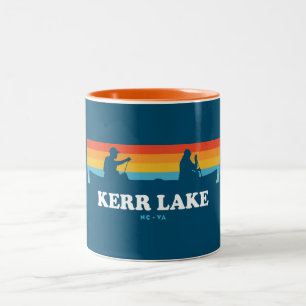 Kerr Lake Virginia North Carolina Canoe Two-Tone Coffee Mug