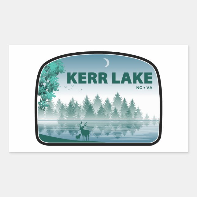 Kerr Lake Virginia North Carolina Deer Rectangular Sticker (Front)