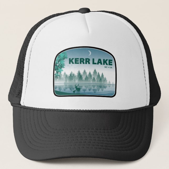 Kerr Lake Virginia North Carolina Deer Trucker Hat (Front)