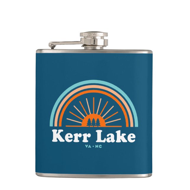 Kerr Lake Virginia North Carolina Rainbow Hip Flask (Front)