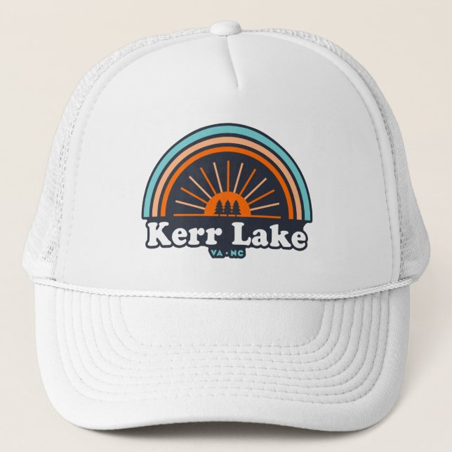 Kerr Lake Virginia North Carolina Rainbow Trucker Hat (Front)