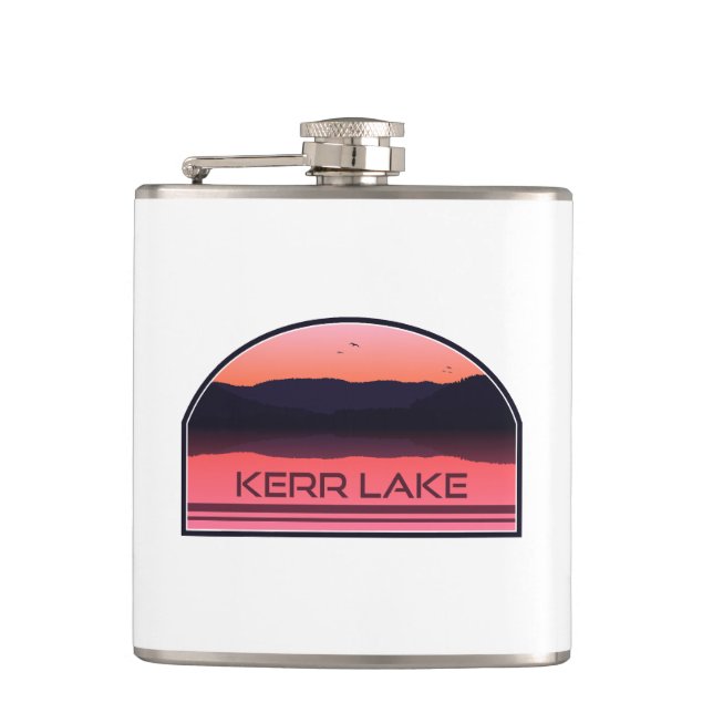 Kerr Lake Virginia North Carolina Red Sunrise Hip Flask (Front)