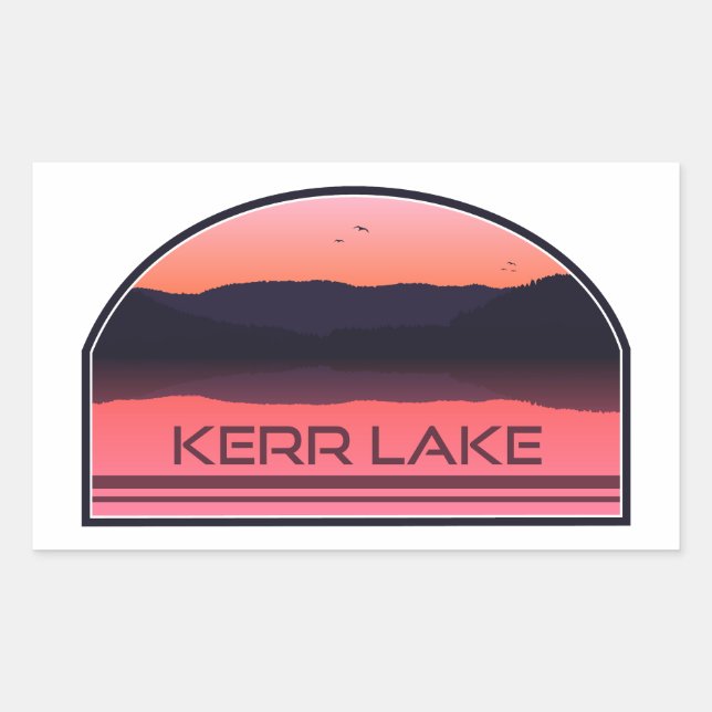 Kerr Lake Virginia North Carolina Red Sunrise Rectangular Sticker (Front)