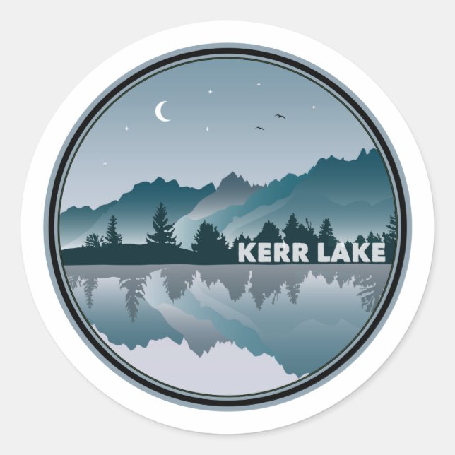 Kerr Lake Virginia North Carolina Reflection Classic Round Sticker (Front)