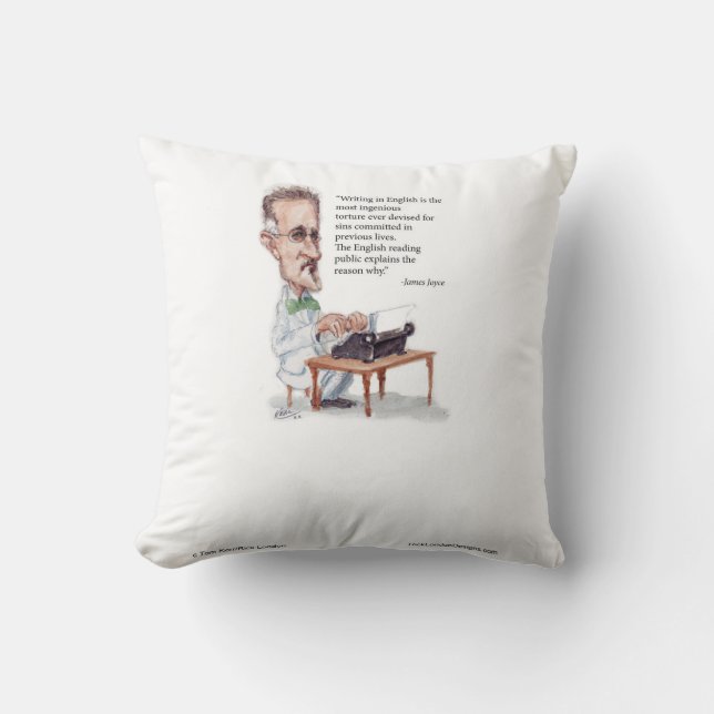 Kerr/London James Joyce & English Is Torture Quote Cushion (Front)