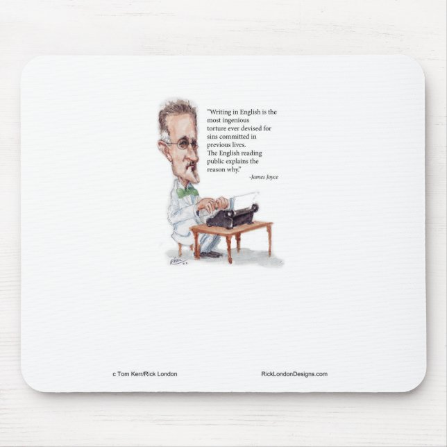 Kerr/London James Joyce & English Is Torture Quote Mouse Pad (Front)