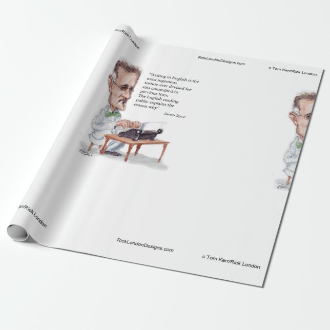 Kerr/London James Joyce & English Is Torture Quote Wrapping Paper (Unrolled)