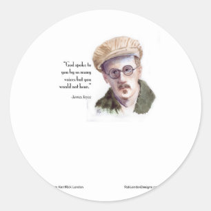 Kerr/London James Joyce & "God Spoke" Quote Classic Round Sticker