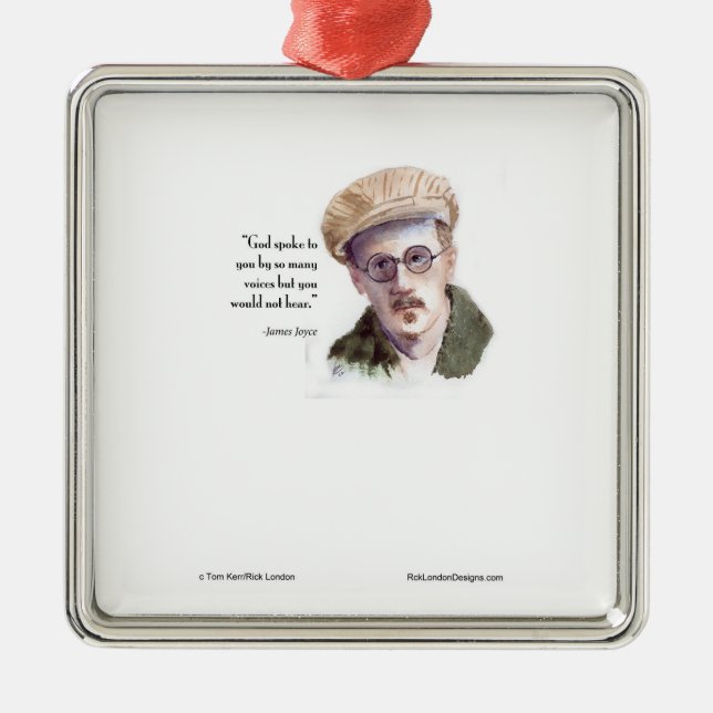 Kerr/London James Joyce & "God Spoke" Quote Metal Ornament (Front)