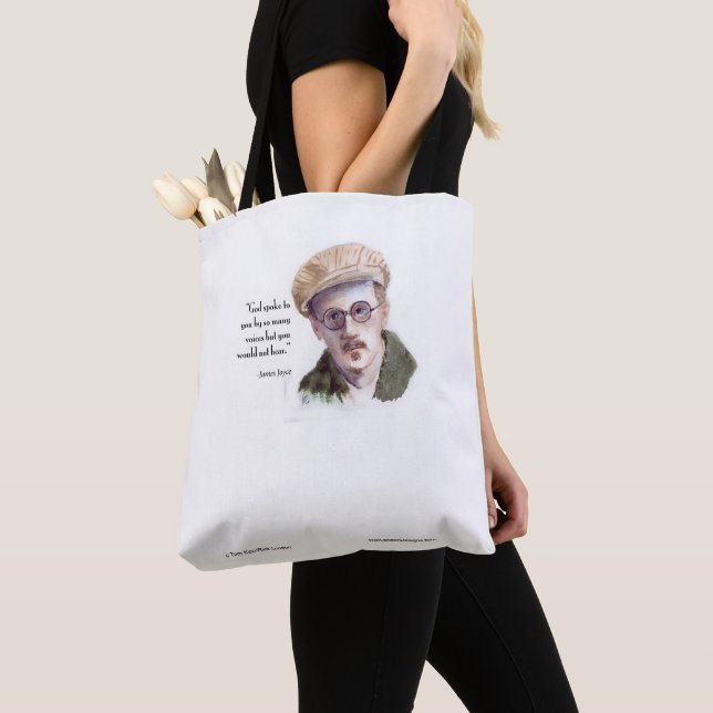 Kerr/London James Joyce & "God Spoke" Quote Tote Bag (Close Up)