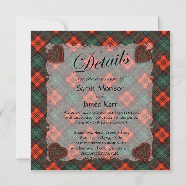 Kerr Scottish clan tartan - Plaid Invitation (Front)