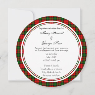 Kerr Scottish Wedding Round Invitation