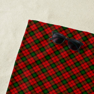 Kerr tartan red green plaid beach towel