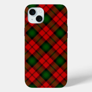 Kerr tartan red green plaid iPhone 15 mini case