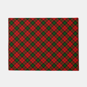 Kerr tartan red green plaid doormat