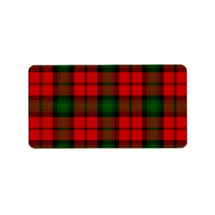 Kerr tartan red green plaid label