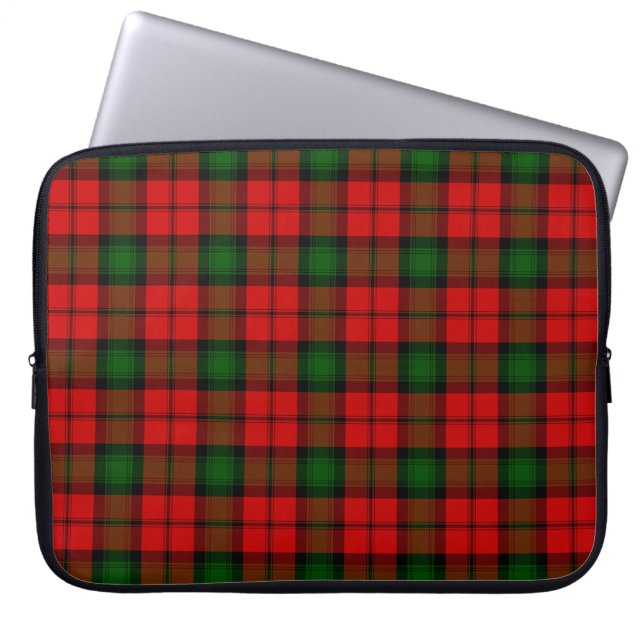 Kerr tartan red green plaid laptop sleeve (Front)