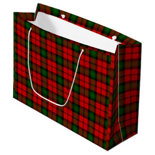 Kerr tartan red green plaid large gift bag