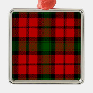 Kerr tartan red green plaid metal tree decoration