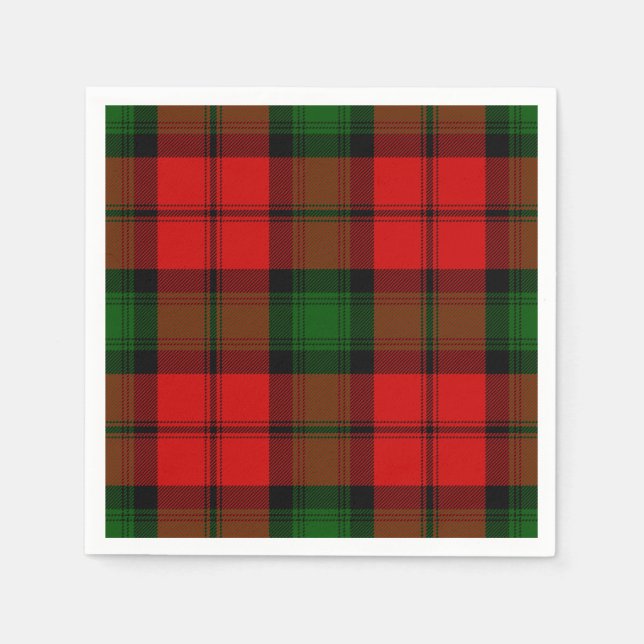 Kerr tartan red green plaid napkin (Front)