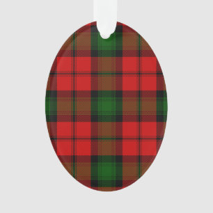Kerr tartan red green plaid ornament