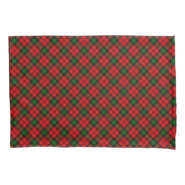 Kerr tartan red green plaid pillowcase (Front)