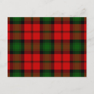Kerr tartan red green plaid postcard