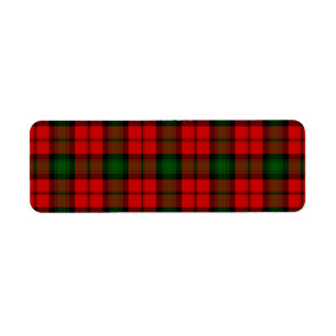 Kerr tartan red green plaid return address label