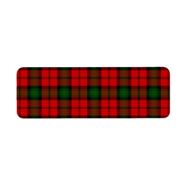 Kerr tartan red green plaid return address label (Front)