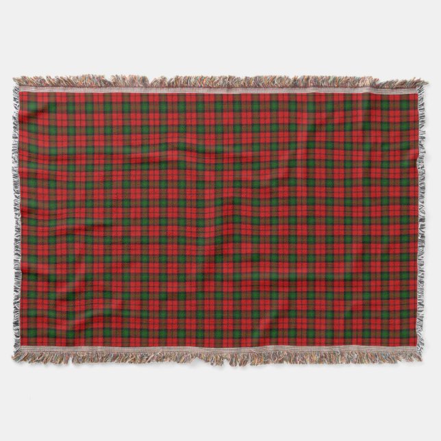 Kerr tartan red green plaid throw blanket (Front)