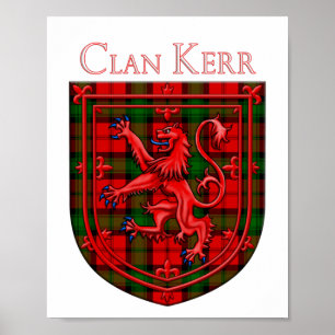 Kerr Tartan Scottish Plaid Lion Rampant Poster