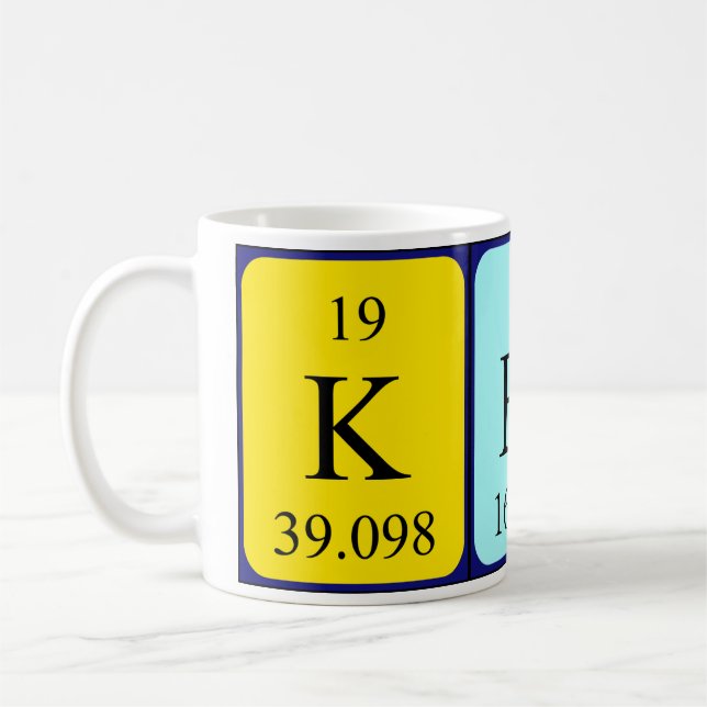 Kerra periodic table name mug (Left)