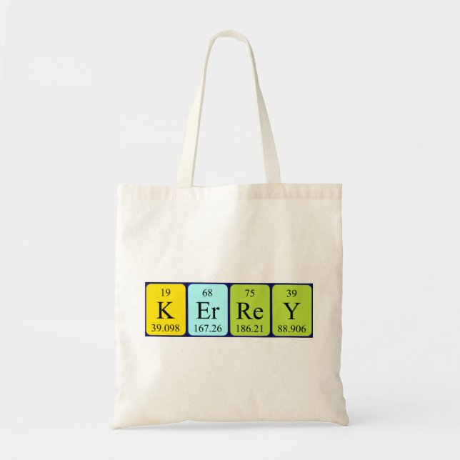 Kerrey periodic table name tote bag (Front)