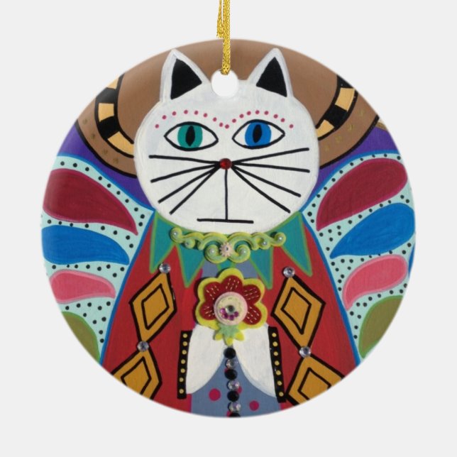 Kerri Ambrosino Art Ornament Cat Angel (Back)