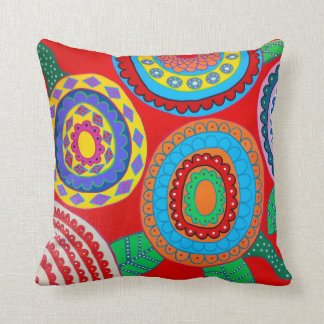 Kerri Ambrosino Pillow Pop Art Red Flowers