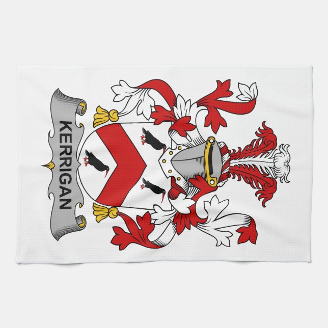 Kerrigan Family Crest Tea Towel (Horizontal)