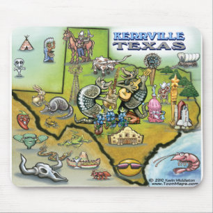 Kerrville TEXAS Map Tee Mouse Pad