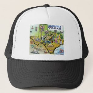 Kerrville TEXAS Map Tee Trucker Hat