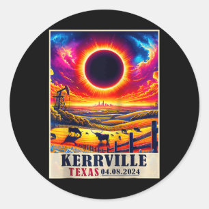 Kerrville Texas Total Solar Eclipse 2024 Totatily Classic Round Sticker