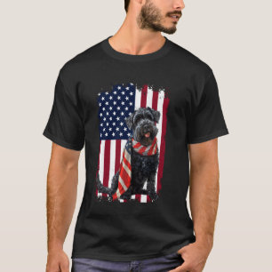 Kerry Blue Terrier American Flag 4th Of July Dog L T-Shirt