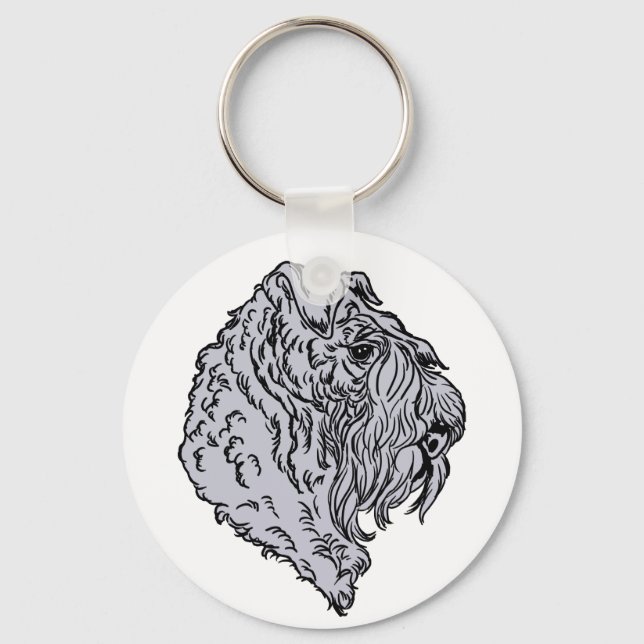 Kerry Blue Terrier Bust Key Ring (Front)