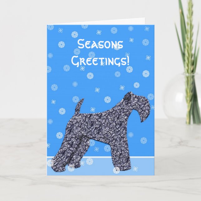 Kerry Blue Terrier Christmas Card (Front)