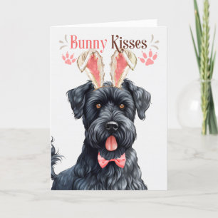 Kerry Blue Terrier Dog Bunny Ears for Easter Holiday Card