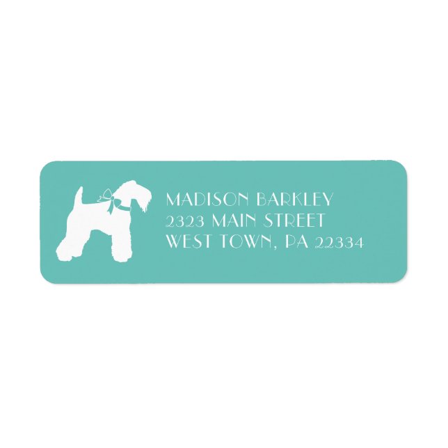 Kerry Blue Terrier Dog Puppy Return Address Label (Front)