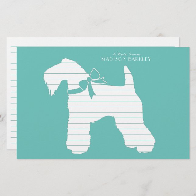 Kerry Blue Terrier Dog Puppy Stationery (Front/Back)