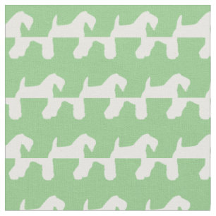 Kerry Blue Terrier Dog Silhouette Pet Sage Green Fabric