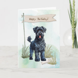 Kerry Blue Terrier Dog Under Birthday Sign Card