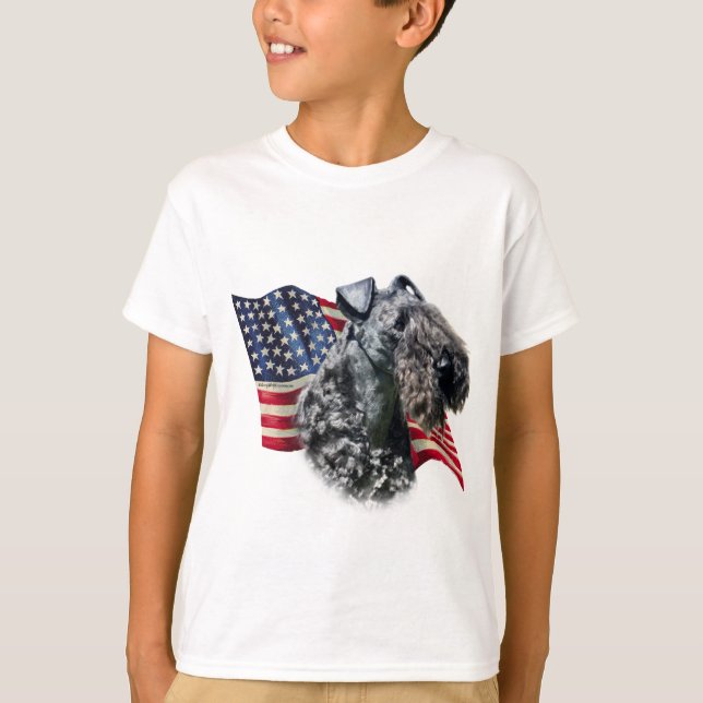 Kerry Blue Terrier Flag T-Shirt (Front)