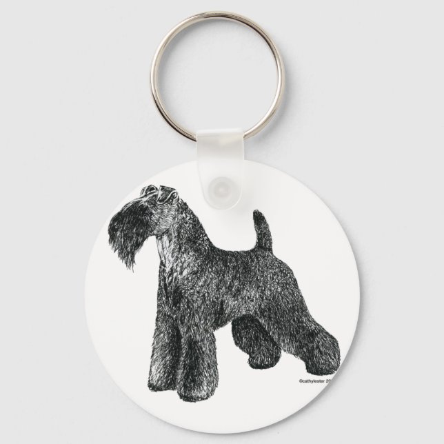 Kerry Blue Terrier Key Ring (Front)