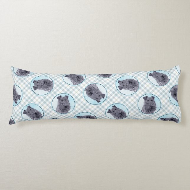 Kerry Blue Terrier Painting Cute Original Dog Art Body Cushion (Front)